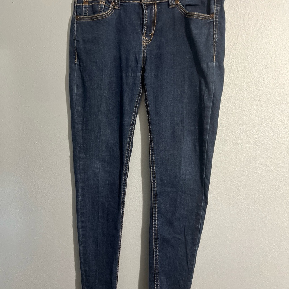 Wallflower The Ultra Fit Jeans Women’s Juniors 9 Dark Blue Skinny Denim C2